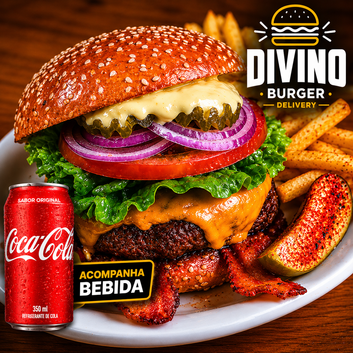 2X Classic Salada em DOBRO + 2 Coca-Cola + Fritas